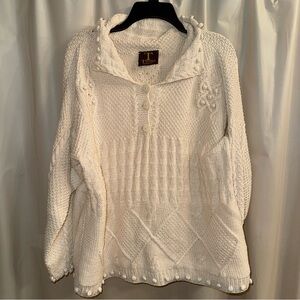 Tivoli Women's White Cowl Neck Sweater